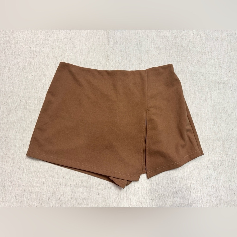Khaki Brown Womens Skort Size 1XL Lightweight Festival Shorts Western Cowgirl